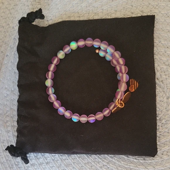 Alex ☆ Ani Seaglass Beaded Wrap Bracelet, Amethyst - Picture 1 of 3